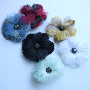 10tk/palju multi värv Sifonki lilled plaastrid riided 3D lille haldjas õie parche appliques parches bordados para ropa