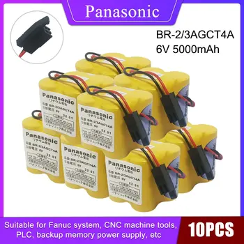 10TK Panasonic Uus 6V Li-ion 5000mAh Akut Jaoks FANUC BR-2/3AGCT4A PLC CNC Acumulator 2 Juhtmeline Pistik