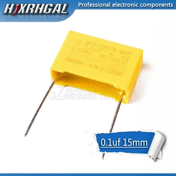20pcs 100nF kondensaator X2 kondensaator 275VAC Pigi 15mm X2 Polypropylene film capacitor 275V on 0,1 uF hjxrhgal