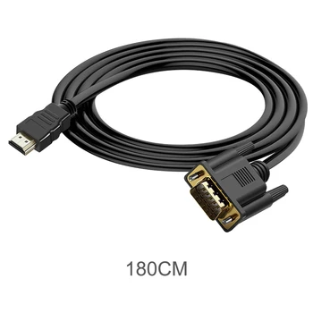 1,8 m HDMI-VGA Kaabel, HDMI-VGA Kaabel Juhe Audio-Video HDMI male to VGA mees kaabel Monitor HDTV Projektoriga